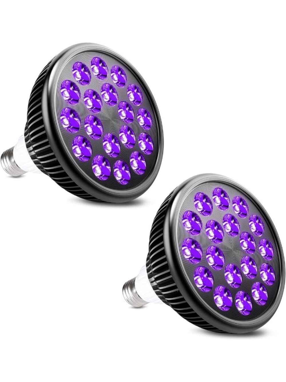 2 Pack 36W LED Blacklight Bulbs - UV Glow in the Dark for Parties & Art